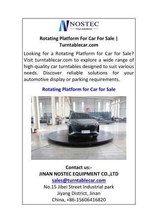 Rotating Platform For Car For Sale Turntablecar.com