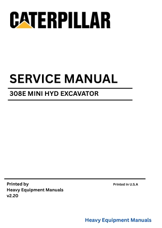 308E (CAT) caterpillar mini hyd excavator GBJ service manual - PDF Download