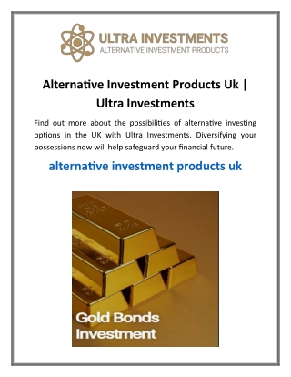 Alternative Investment Products Uk