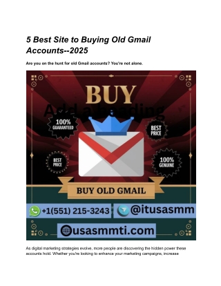 5 Best Site to Buying Old Gmail Accounts--2025
