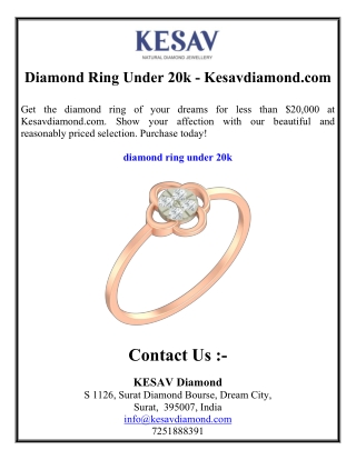 Diamond Ring Under 20k - Kesavdiamond.com