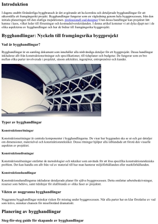 Bygghandlingar: Nyckeln till framgångsrika byggprojekt