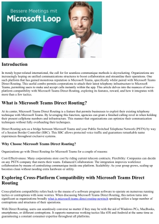 Examining Compatibility across multiple platforms with Direct routing within Mic