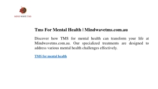 Tms For Mental Health Mindwavetms.com.au