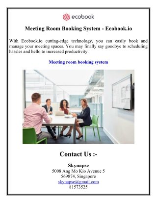 Meeting Room Booking System - Ecobook.io