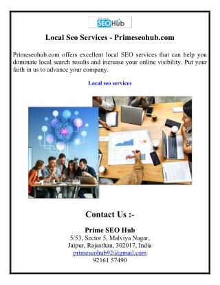 Local Seo Services - Primeseohub.com
