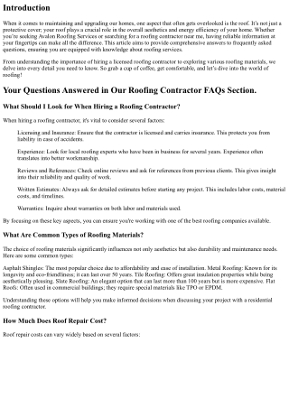 Your Questions Answered in Our Roofing Contractor FAQs Section.