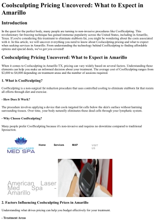 Coolsculpting Pricing Uncovered What to Expect in Amarillo
