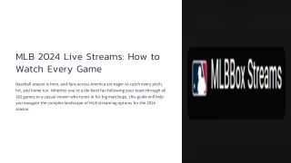 MLB 2024 Live Streams
