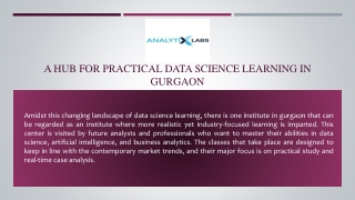 A Hub for Practical Data Science Learning in Gurgaon