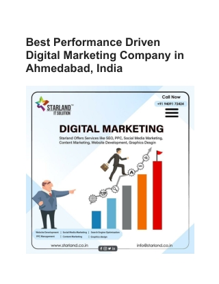 Best Performance Driven Digital Marketing Company in Ahmedabad, India