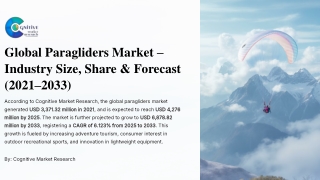 Global Paragliders Market Size, Share, and Forecast (2021–2033)