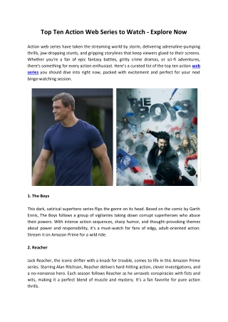 Top Ten Action Web Series to Watch - Explore Now