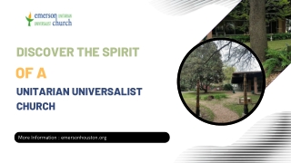 Discover the Spirit of a Unitarian Universalist Church