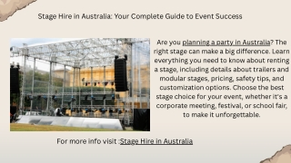 Affordable Stage Hire in Australia | Professional Event Staging Services