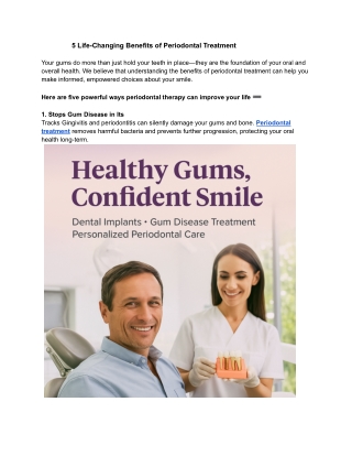 5 Life-Changing Benefits of Periodontal Treatment