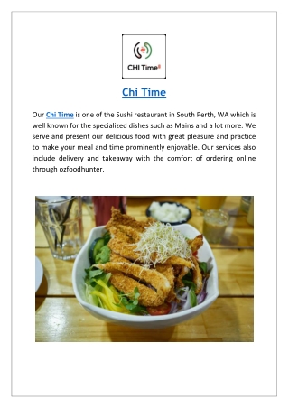 Chi Time South Perth Menu | Takeaway | Delivery | Dine-in