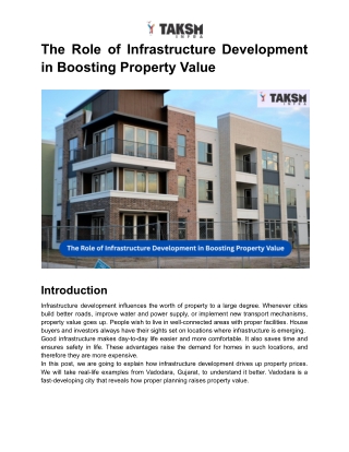 The Role of Infrastructure Development in Boosting Property Value
