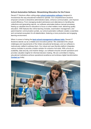 School Automation Software: Streamlining Education for the Future
