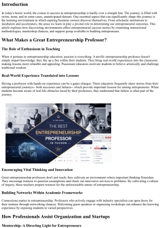 How Learning Environments Influence Entrepreneurial Success Stories