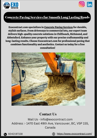 Concrete Paving Services for Smooth Long Lasting Roads