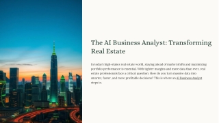 The AI Business Analyst Transforming Real Estate