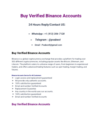 Best 10 Website To Buy Verified Binance Accounts 2025 US