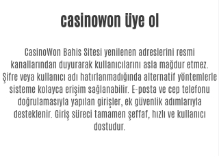 casinowon üye ol