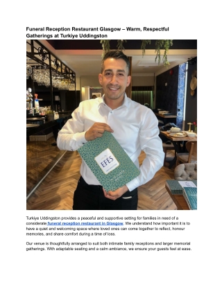 Respectful Funeral Reception Restaurant in Glasgow – Turkiye Uddingston