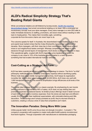 ALDI's Radical Simplicity Strategy That's Beating Retail Giants