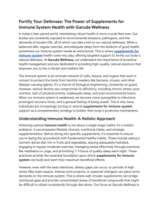 Immune System Health with Garuda Wellness
