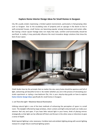 Small Home Interior Design Ideas in Gurgaon