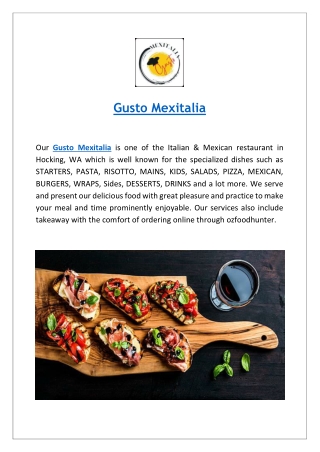 Gusto Mexitalia Hocking | Indian & Mexican Menu-Order Online