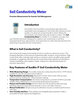 Soil Conductivity Meter - SunBio IT Solutions