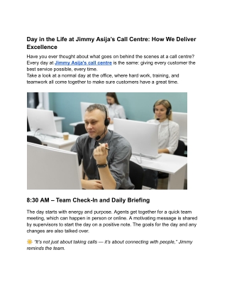 A Day at Jimmy Asija’s Call Centre – How We Deliver Service Excellence