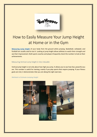 How to Easily Measure Your Jump Height at Home or in the Gym