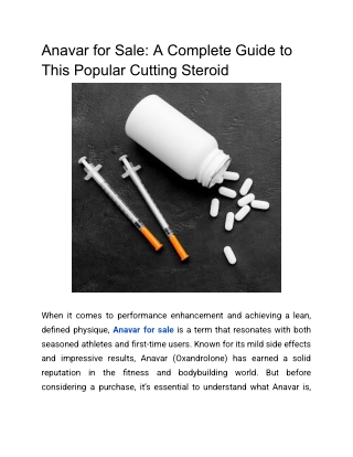 Anavar for Sale_ A Complete Guide to This Popular Cutting Steroid