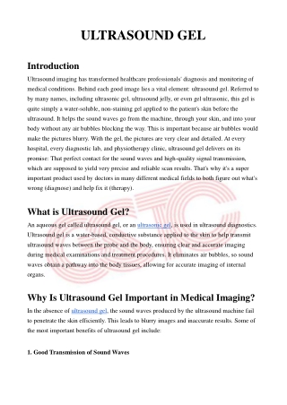 Buy Ultrasound Gel Online – Best Deals Today