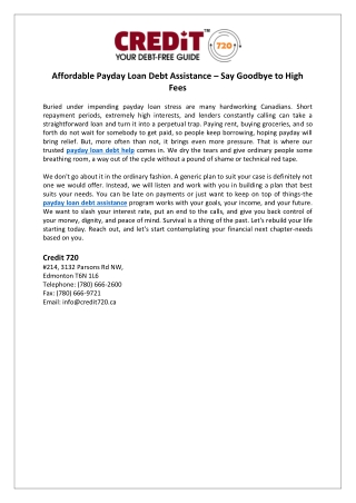 Affordable Payday Loan Debt Assistance – Say Goodbye to High Fees