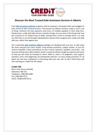 Discover the Most Trusted Debt Assistance Services in Alberta