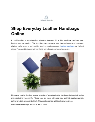 Shop Everyday Leather Handbags Online