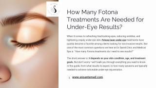 How Many Fotona Treatments Are Needed for Under-Eye Results
