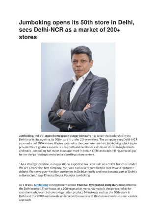 Jumboking opens its 50th store in Delhi, sees Delhi-NCR as a market of 200  stor
