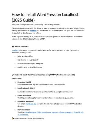 How to Install WordPress on Localhost