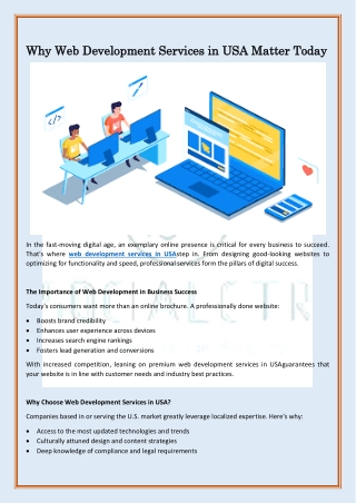 Why Web Development Services in USA Matter Today