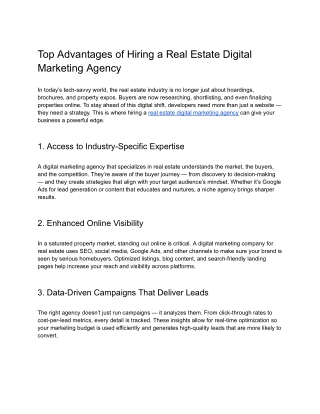 Full-Service Digital Marketing Agency for Real Estate Projects
