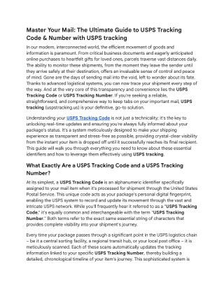 USPS Tracking Code & Number with USPS tracking