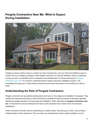 Pergola Contractors Near Me What to Expect During Installation