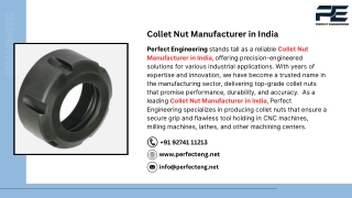 Collet Nut Manufacturer in India