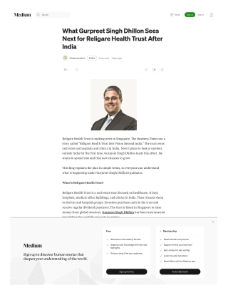 What Gurpreet Singh Dhillon Sees Next for Religare Health Trust After India